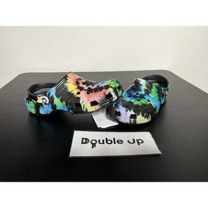 Crocs Classic Tie Dye Graphic Clog Unisex Mens 13 Womens 15 Black Sandals
